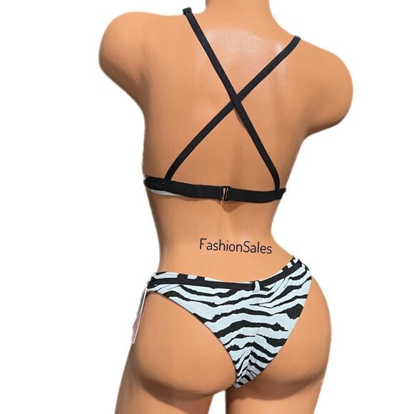 Victorias Secret Swim Wild Wanderer Bralette Bikini top and Bottoms Set Zebra - Picture 7 of 7
